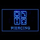 Piercing Quatre Rectanglea et Motif Bleu Vert Publicite LED Rouge Blanc Orange Violet Jaune Connexion