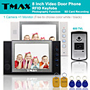 tmax  8 LCD porte lenregistrement de video photo de support de telephone de la carte SD avec rfid telecommande 600TVL camera HD ir