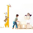 Createforlife  girafe de bande dessinee Ours Toise enfants autocollant de piece de creche mur Wall Art Stickers