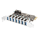 7-Port SuperSpeed USB 3.0 PCI-E Express Card dexpansion avec 5V connecteur dalimentation 4 broches pour PC de bureau