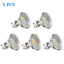 Pack de 5 ampoules Spot LED Lumiere Blanche Chaude  GU10 - 4 W - 15 x 2835 SMD - 300 LM - 2700K - 220 240 V 