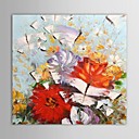 Couteau floral de peinture l huile peinte la main peint Papillons de fleurs avec cadre tendu