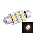 36mm 3W 150LM 3000K 12x3528SMD blanc chaud LED pour la voiture de lecture  License Plate  Porte le DC12V 1pcs