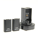 Double Station dAccueilChargeur USB  Batterie pour Manettes Nintendo Xbox 360 Noir