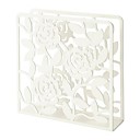 porte-serviette en forme de fleur 17x17x4cm en acier blanc