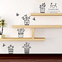 stickers muraux autocollants de mur simples pots de fleurs modernes mur de PVC autocollants