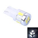 T10 2W 160LM 6000K 6x5630 SMD White LED for Car Steering Light DC 12-24V 1Pcs