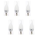 6pcs e14 4w 350lm 3000k 6x3030smd chaude lumiere blanche pliee pointe ampoule led bougie  220-240 