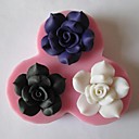 trois fleurs cuisson fondant gateau de bonbons de chocolat  l10.5cm  w10cm  h1.9cm