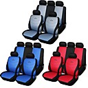 9 pcs siege fixe de voiture couvre gris bleu rouge universel ajustement course materiel de conception de broderie de siege polyester