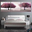 etire la copie de toile art paysage deux fleurs ensemble de 3 arbre