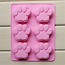 Patte forme gateau glace gelee chocolat les  de 6 trous chat silicone 185 e