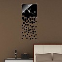 Wall Clock Stickers Wall Decals Modern 3D Squares Mirror Acrylic Wall Stickers