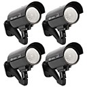 4 pieces ir balle camera de securite de surveillance factice faux dossier de CCTV lumiere