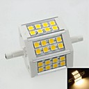 r7s 8w 5060smd 24LED 800-900lm 3000-3500K 100V-240V blanc chaud - blanc argent