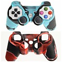 etui de protection double couleur de la couverture de peau de silicone pour PS3 Livraison gratuite controleur