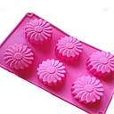 6 trous de  chocolat gateau de forme moulins vent de fleurs glace gelee silicone 30 e