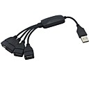 4 ports USB 2.0 haute vitesse hub adaptateur cable repartiteur noir