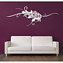 jiubai  fleur rose art vigne sticker mural de decalque de mur