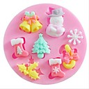 Snow Snowman Christmas Tree Baking Fondant Cake Choclate Candy MoldL7cmW7cmH1.1cm