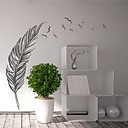 stickers muraux plume moderne avec des oiseaux volants paysage pvc muraux decoratifs autocollants