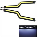 CarkingSlim COB LED Z-shaped Car DRL Daytime Running Lights--White Light2PCS