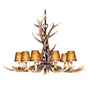 Lustre de resine 10 feux resine en forme de bois de style vintage et 220-240v en acier