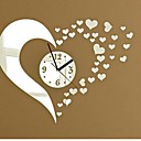 Wall Clock Stickers Wall Decals Fashion 3D Heart Mirror Acrylic Wall Stickers