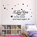 jiubai  t aime la lune devis decoration murale sticker mural autocollant