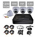 4x1200tvl p2p hdmi 4 canaux systeme de camera de securite kit h.264 dvr IR de dome de videosurveillance 632-36ce04v