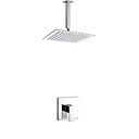 robinet de douche mural chrome contemporain monte laiton poignee unique avec 12 pomme de douche carree et robinet robinet