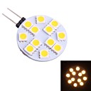 g4 2w 80lm 3500K 12x5050 blanc chaud ampoule LED  12V DC 