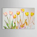 peinture l huile peinte la main de fleurs de tulipes avec cadre etire