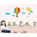 ZOOYOO removable beautiful day and fire balloon with monkeys wall sticker home decor wall stickers for kids room