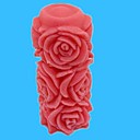 Cylindre 3d fleur rose gateau fondant au chocolat argile  bonbons de silicone l4.2cm  w4.2cm  h6.8cm