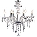 Lustre en cristal 6 Light Style europeen Luxe Metal galvanoplastie