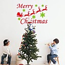 ZOOYOO Cute Colorful PVC Removable christmas man with bear and leaves of Wall Stickers and Wall Decals For Home Decor