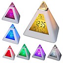 coway 7 conduit couleurs changeantes pyramide en forme numerique reveil calendrier thermometre veilleuse