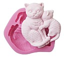 deux chats bonbons gateau de bicarbonate de fondant au chocolat mampoule l7.2m  w8.3cm  h1.9cm