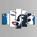 Peint la main peinture l huile abstraite de Marilyn Monroe avec Set de cadre tendu de 5