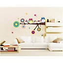 ZOOYOO fashion removable colorful cute many owls on the branch 3D wall sticker home decor wall stickers for room