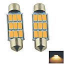 Carking feston 39mm-5630-9SMD voiture LED Rome Le lumiere blanche chaude 12V2PCS