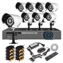 Home Security Kit DVR 16CH H.264 System 8pcs 700TVL IR-cut systeme etanche exterieur de lappareil photo HDMI 3G Wifi USB