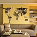 ZOOYOOremovable vinyl materail black colorful world map with words wall sticker home decor Decal Art Mural Home Decor