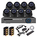 Kit de dvr de systeme de securite la maison 8ch 960H 8pcs 700TVL IR camera linterieur du dome hdmi usb 3g wifi