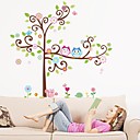 ZOOYOO removable beautiful colorful tree and two owls wall sticker home decor wall stickers for kids room