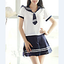 Le style mignon Marine Blanc Et Bleu uniforme scolaire 4 pieces