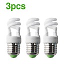 3-Pack HLUX CFL SPIRALE BABY E27 6W 300lm CRI>80 2700K Warm White  AC220-240V 