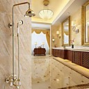 Traditional Ti-PVD Wall Mount   Two Handles Rain  Shower Faucet