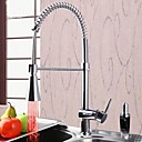 Contemporary Single Handle LED Pull-out Kitchen Faucet